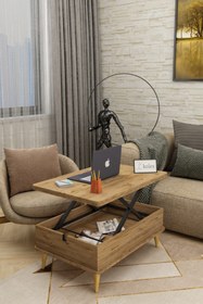 Resim Kolexonline Desensiz 3 Kademeli Akıllı Sihirli Sehpa Çam Renk 