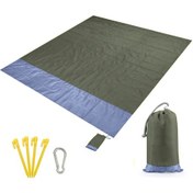 Resim Teltree Çok Amaçlı Su Geçirmez Ve Yırtılmaz Kamp Çadırı Örtüsü, 200x210cm - Koyu Yeşil Ve Gri Koyu Yeşil - Gri 