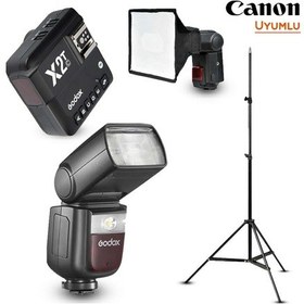Resim Godox V860III-C Canon Flaş Full Set - Tripod 