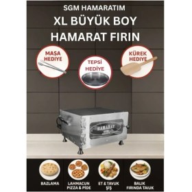 Resim Empressco Büyük Boy Metalik Çok Fonksiyonlu Fırın 2000W, Lahmacun, Pide, Pizza, Et, Tavuk, Balık 