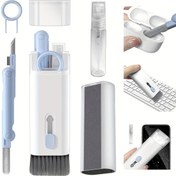 Resim 1 adet 7'li Çok Amaçlı Temizlik Fırçası Seti | Kir Giderici + Klavye Temizleyici + Laptop Ekran Temizleyici + Kulaklık Temizleyici | AirPods Pro, Klavyeler, Laptoplar, Telefonlar ve Monitörler için Çok Amaçlı Kablosuz Temizlik Kiti, Dijital Temizlik Gereksinimleri | Modern Estetik | Yeniden Kullanılabilir Temizlik Fırçası, Temizlik Aksesuarları 