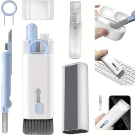 Resim 1 adet 7'li Çok Amaçlı Temizlik Fırçası Seti | Kir Giderici + Klavye Temizleyici + Laptop Ekran Temizleyici + Kulaklık Temizleyici | AirPods Pro, Klavyeler, Laptoplar, Telefonlar ve Monitörler için Çok Amaçlı Kablosuz Temizlik Kiti, Dijital Temizlik Gereksinimleri | Modern Estetik | Yeniden Kullanılabilir Temizlik Fırçası, Temizlik Aksesuarları 