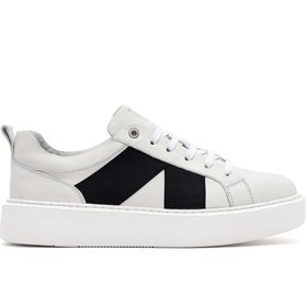 Resim Derimod Erkek Beyaz Bağcıklı Kalın Tabanlı Deri Sneaker 25SFD654318 