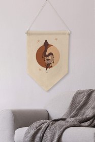 Resim Balkon Duvar Dekoru, Pinterest Oda Dekoru, Boho Kanvas Flama Askılı Duvar Örtüsü Ve Süsü NO:492 - Renkli - 12 / 70 x 100 