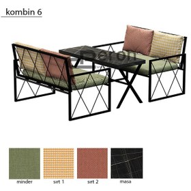 Resim Trendy İkili Oturma Grubu - kombin 6 - haki / siyah mermer 