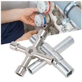 Resim Vkemall Çelik Dört Yönlü Anahtar: Elektrik Sandığı, Asansör, Su Sayacı Ve Valf Açıcı - Dayanıklı Ve Taşınabilir 