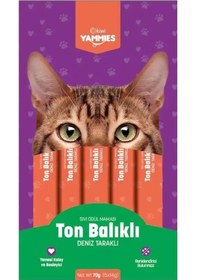 Resim Kiwi Yammies Ton Balıklı Deniz Taraklı Sıvı Kedi Ödül Maması 5 Paket 