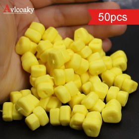 Resim 50 adet AVLCOAKY Çift Mısır Balıkçılık Boncukları - Tatlısu Balıkçılığı için Silikon Yüzen Yapay Yemler, Sarı Sazan Cazibesi Boncuklar, Su Ekosistemleri İçin Dayanıklı ve Güvenli 