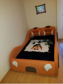 Resim Puf Bebe Montessori Her Tarafı Yumuşacık Puf 120x200 Ölçüde Arabalı Çocuk Yatağı Yatak Dahildir 