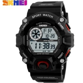 Resim Hanyang Kırmızı Skmeı Açık Spor Izle Erkekler Çalar Saat 5bar Su Geçirmez Askeri Saatler LED Ekran Şok Dijital Saat Reloj Hombre (Yurt Dışından) 