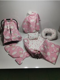 Resim Balamira Pembe Bulut Yıldızlı 7 Parça Babynest Seti 