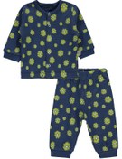 Resim Kız Bebek Pijama Takımı 1-3 Ay Lacivert 