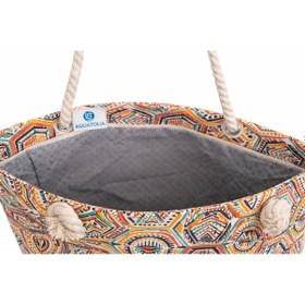 Resim Kadın Otantik- Renkli - Fermuarlı- 50 35 Cm- Aquatolia Plaj Çantası Çok Renkli 