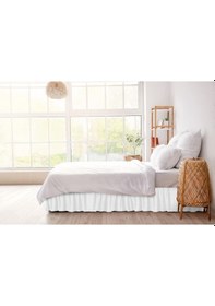 Resim Baza Fırfırı & Çift Kişilik & Beyaz Ranforce Kumaş Beyaz 