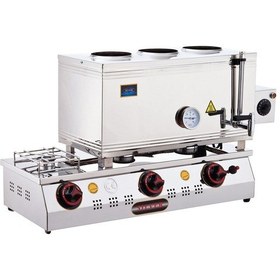 Resim Işıkgaz Silverinox Lpg Tüp + Elektrikli 40 Litre 3 Demlikli Çay Kazanı 