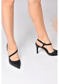 Resim Fox Shoes Siyah Sivri Burun Kadın Topuklu Ayakkabı K404910809 