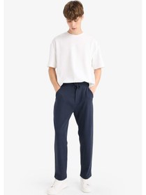 Resim Defacto Regular Fit Basic Düz Beli Bağcıklı Düz Paça Cepli Eşofman Altı D6762ax25aunv64 Lacivert 