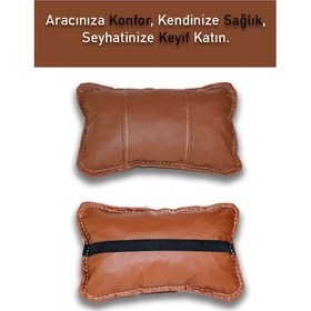 Resim Maserati Levante Uyumlu Oto Koltuk ,araba Boyun Yastığı Beyaz Şerit 2 Adet Siyah 