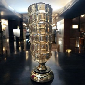 Resim Dekoratif Kristal Cam Vazo Krom Kaplama Gold 