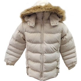 Resim Life For Moda Kız Çocuk İçi Peluş Astarlı Çıkarılabilir Kapüşonlu Su Geçirmez Mont Kaban 3021 KREM 