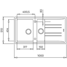 Resim Teka Stone 60 B-Tg Bir Büyük Hazne Bir Küçük Hazne Ve Damlalıklı Tegranite Eviye - Metalik Siyah - 115360010 