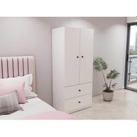 Resim 2 Kapaklı 2 Çekmeceli Gardırop 
