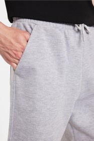 Resim Tudors Erkek Relax Fit Rahat Kesim Yandan Cepli Gri Bermuda Şort 