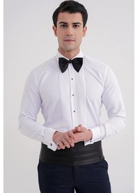 Resim Gk 730 Gömlek Slim Beyaz Smokın Beyaz 