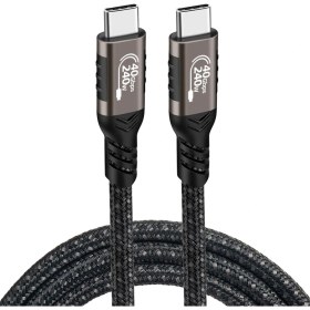 Resim Sionel Siyah QG01 Type-C To Type-C Usb4 Pd Data Kablosu 240W 40GBPS 8K@60Hz 0.5 Metre 