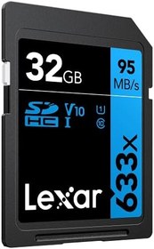 Resim 32GB Lexar Professional 633x SDHC UHS-I cards, up to 95MB/s read 20MB/s write C10 V10 U1 