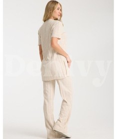 Resim Çizgili Relax Fit İkili Takım Dnv-000019 Taş 