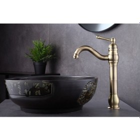 Resim İsaoğlu Yapı Mat Gold Çanak Lavabo Bataryası Polina Lavabo Musluğu Mat Altın Lavabo Bataryası Gold 