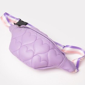 Resim İcone Bag Icone Çocuk Kalp Kapitone Detaylı Bel Çantası Lila 
