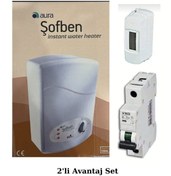 Resim Aura MicroControl Şofben 105A6 Emniyetli Elektrikli (Montajsız) - Sigorta 2 li Avantaj Set 