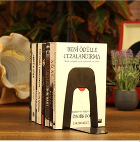 Resim Metal Siyah 2'li SET Kitap Tutucu, Kitap Desteği 
