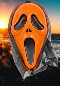 Resim Halloween Maske Çığlık Arkası Tüllü Turuncu Diğer 
