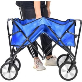Resim Bahçem Katlanabilir 4 Tekerlekli Bahçe Arabası Deluxe Mavi 