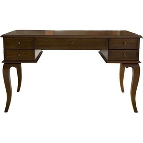 Resim Masifart_Mobilya Masifart Orfe Ahsap Calisma Masası 140 Cm Ceviz 