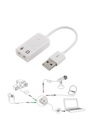 Resim Engpars Usb Ses Kartı 7.1 Virtual Sound 3d 5hv2 Çevirici Dönüştürücü Adaptör Kulaklık Mikrofon Birlikte 