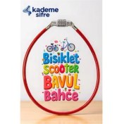 Resim Hsnet Şifreli Bisiklet Kilidi - 4 Kademe Şifreli Kablo Kilit - 50 cm Bavul Kilidi 