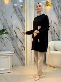 Resim KADO ÇİÇEK TAŞ İŞLEMELİ TUNİK 257528 - Siyah / 46 
