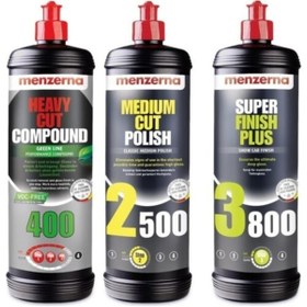 Resim Menzerna Green 400 & Medium Cut 2500 Super Finish 3800 Set 3 X 1 Litre 