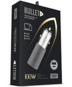 Resim Powerway Bullet 100W Araç Çakmaklık Şarj Cihazı Type-C ve Usb Çıkışlı Profesyonel Turbo Hızlı Şarj 