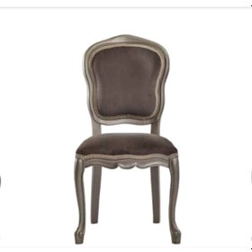 Resim Bengimobilya Sandalye Zus021 Nakış Model Gri Renk Baby Face Kumaş Kayın Çizgi 