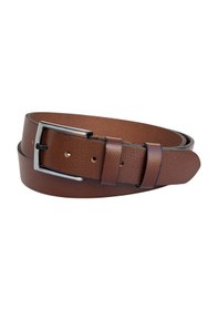 Resim Süzer Deri Taba Büyük Beden Hakiki Deri 4 Cm. Tokalı Düz Model Erkek Kemer - 411-battal 