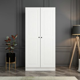 Resim Minar Kale 190 cm 2 Mebran Kapaklı Dolap - Beyaz 