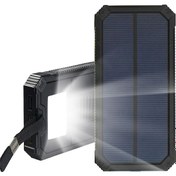 Resim Xindoker Güneş Enerjili 20000mah Çift Usb Portlu Power Bank - Akıllı Telefon Şarj Ve Led Fener 