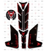 Resim Redline Grafik Yamaha Mt 07 2018-2020 Full Kırmızı Karbon Tank Pad Set 