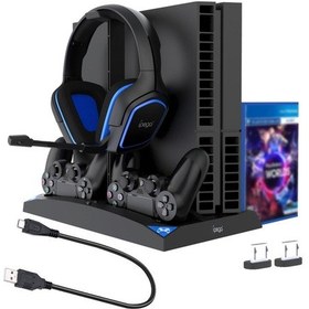 Resim Reedark 6'lı 1 Ps4 Dikey Stand: Çift Şarj, Soğutma Fanı, Oyun Kartı Depolama, Kulaklık Askısı, Led Göstergeli, Siyah Siyah 