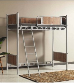 Resim Argimo Prizma Genç Çocuk Odası Metal Ranzalı Gri Karyola 90x190 